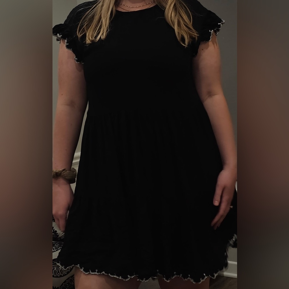 Wilfred Black Short Tiered Summer Dress